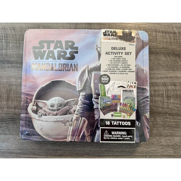 Star Wars The Mandalorian Deluxe Activity Set In Metal Carry Case, 500+ Pieces - Picture 1 of 7